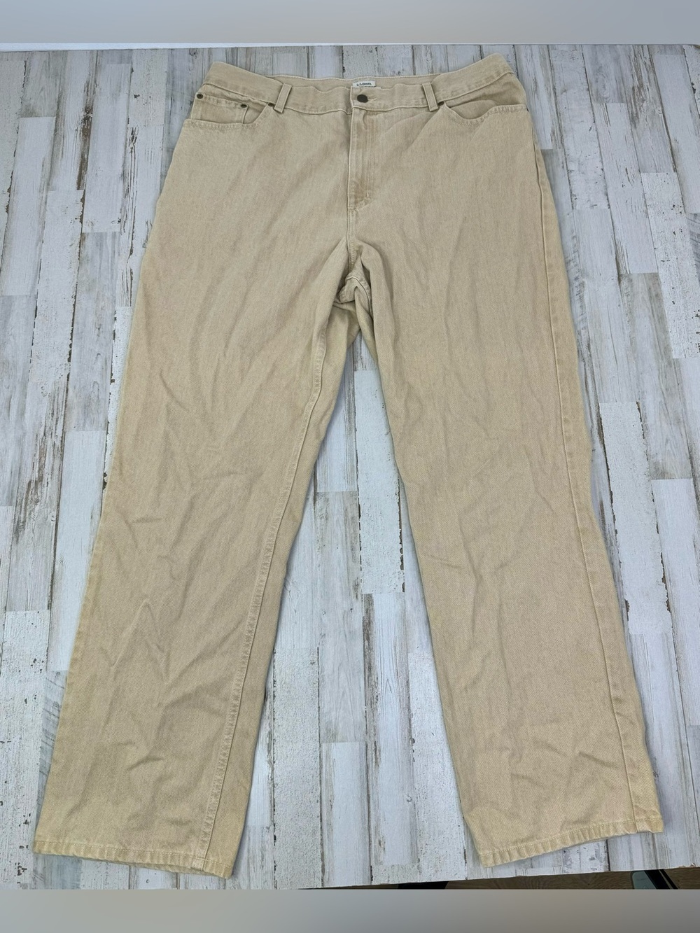 L.L. Bean Women’s Tan Jeans Original Fit Straight 20MT (40x33) Regular